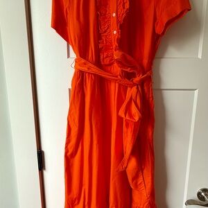 J. Crew Bold Orange Dress with Pockets!